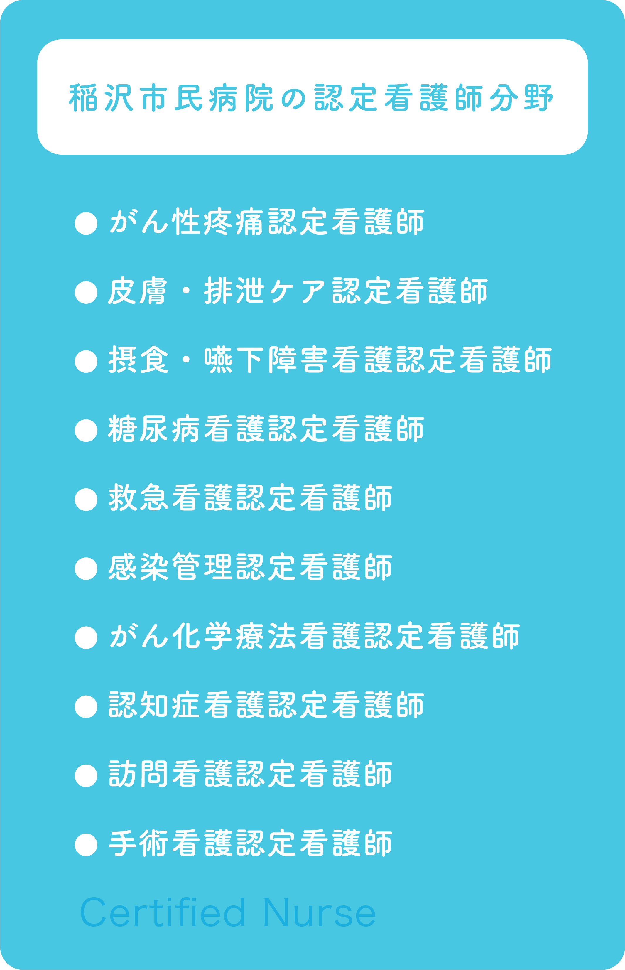 当院の認定看護師の分野